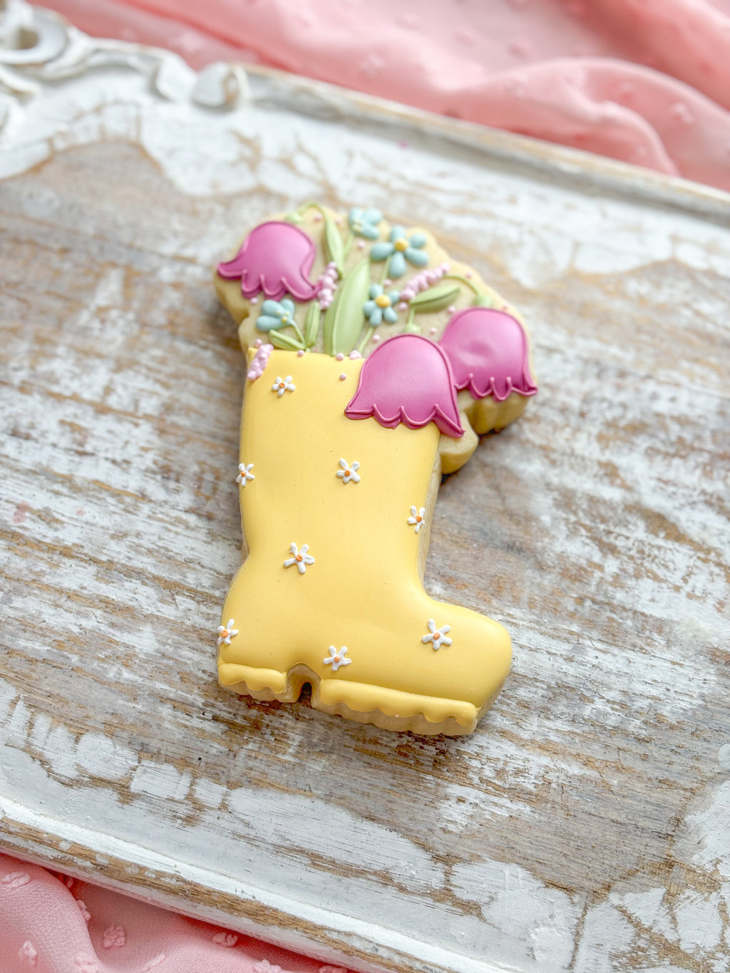 Floral Rain boot cookie